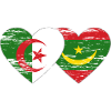 Algeria Mauritania Flag Heart used