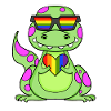 Dino Rainbow Heart Dinosaur Motif