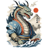 Samurai Ukiyo-E Art Japanese Dragon