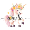 Annelie! Einhorn-Blumen Design, personalisierbar