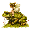 Fairy rides frog