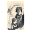 Brothers in abstract ink