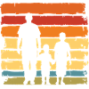 Fête des pères père père avec deux fils rétro vintage