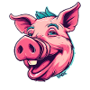 Cochon punk super heureux