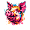 Buntes Farbspritzer Schwein