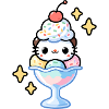 Baby cat loves ice cream