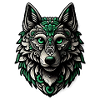 Green-White Wolf