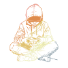 Gamer Drawing Retro Look