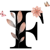 Lettre f fleurs sauvages aquarelles