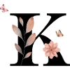 Buchstabe k Wildblumen Aquarelle