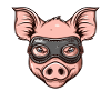 Funny Leather Mask Pig