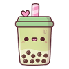 Süßer Matcha Latte Boba Tee