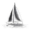 Segelboot Silhouette am Meer