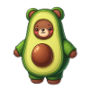 Bear in Avocado Costume
