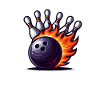 Burning bowling ball