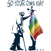 Rainbow flag meets street art