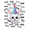 Joyeux anniversaire Lapin mignon Enfants