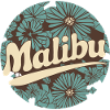 Malibu retro surf design
