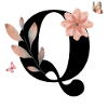 Lettre q fleurs sauvages aquarelles