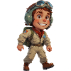 Cute Cartoon Fighter Pilot