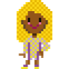 PIXELFIGUR GELB-LILA