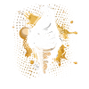Eiswaffel Farbklecks