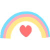 Heart Rainbow Shape Symbol Shapes
