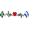 Cardio heart Drapeau Suède, drapeau Israël