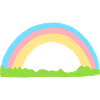 Rainbow Symbol Shape Grass Line