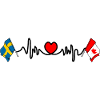 Cardio heart Drapeau Suède, drapeau Canada