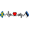Cardio heart Flag Sweden, flag Estonia