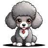 Fuzzy poodle with hearts