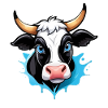 Cow in comic style