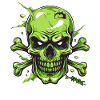 Angry Green Skull