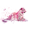 Léoparden rose Aquarelle