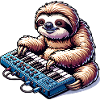 Sloth Keyboard Player Musician Smooth