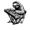 Funny Sloth Keyboard Player
