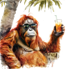 Cool orangutan chilling