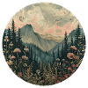 Boho, Flowers, Mountains, Landscape, Nature, Trees