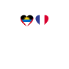 Antigua-et-Barbuda France Heartbeat Flag