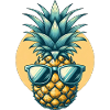 Cool pineapple with sunglasses