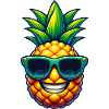 Cool Pineapple with Sunglasses Kawaii