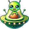 Alien Avocado UFO Funny Comic