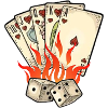 Cards Dice On Fire