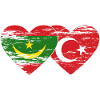 Mauritania Turkey Flag Heart Used