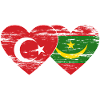 Turkey Mauritania Flag Heart used