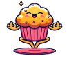 Cupcake mignon avec visage souriant