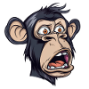 Funny Surprised Monkey Caricature