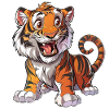 Happy Tiger Cartoon Animal Lover
