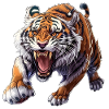 Fier tigre en mode attaque